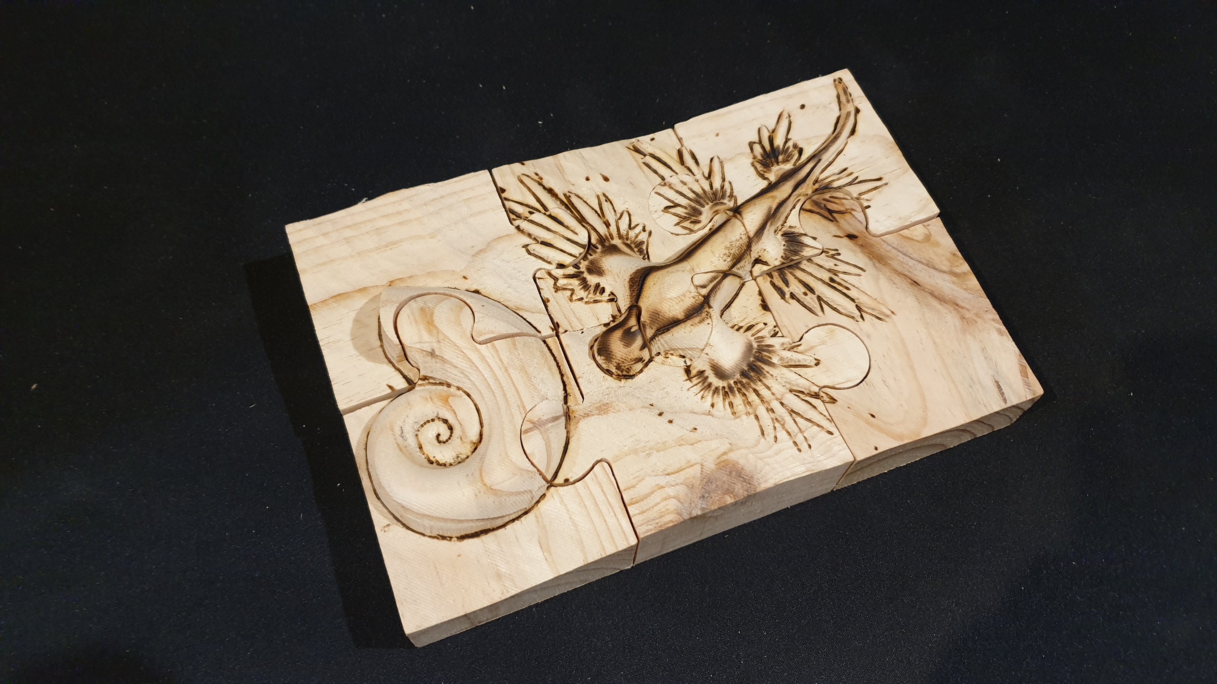 2D3D Puzzle 6 piece Blue sea dragon