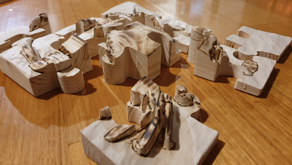 A 3D timber puzzle of a Blue Swimmer Crab